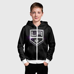 Толстовка на молнии детская Los Angeles Kings, цвет: 3D-белый — фото 2