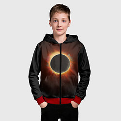 Толстовка на молнии детская Солнечное затмение, цвет: 3D-красный — фото 2