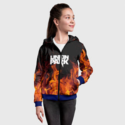 Толстовка на молнии детская Linkin Park: Hell Flame, цвет: 3D-синий — фото 2