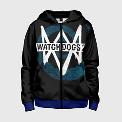Толстовка на молнии детская Watch Dogs 2, цвет: 3D-синий
