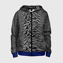 Толстовка на молнии детская Joy Division: Unknown Pleasures, цвет: 3D-синий