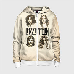 Толстовка на молнии детская Led Zeppelin Guys, цвет: 3D-белый