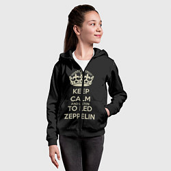 Толстовка на молнии детская Keep Calm & Led Zeppelin, цвет: 3D-черный — фото 2