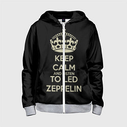 Толстовка на молнии детская Keep Calm & Led Zeppelin, цвет: 3D-меланж