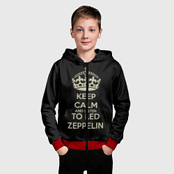 Толстовка на молнии детская Keep Calm & Led Zeppelin, цвет: 3D-красный — фото 2