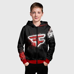 Толстовка на молнии детская FaZe Clan: Black collection, цвет: 3D-красный — фото 2