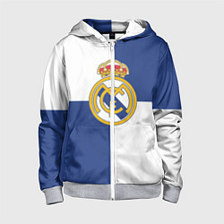 Толстовка на молнии детская Real Madrid: Blue style, цвет: 3D-меланж