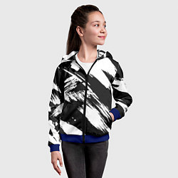 Толстовка на молнии детская Чёрно-белый, цвет: 3D-синий — фото 2