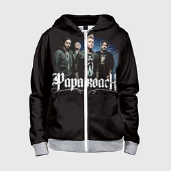 Толстовка на молнии детская Paparoach: Black style, цвет: 3D-меланж