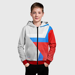 Толстовка на молнии детская Звезда России, цвет: 3D-красный — фото 2
