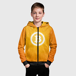 Толстовка на молнии детская Bitcoin Orange, цвет: 3D-черный — фото 2
