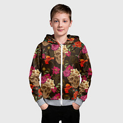 Толстовка на молнии детская Черепа, цвет: 3D-меланж — фото 2