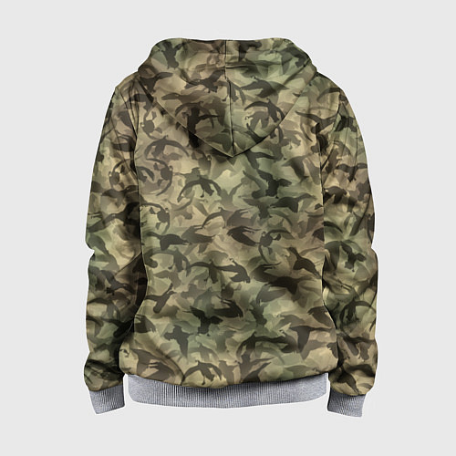 Детская толстовка на молнии Камуфляж с утками / 3D-Меланж – фото 2
