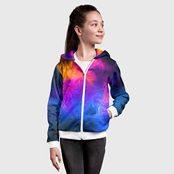 Толстовка на молнии детская Узор цвета, цвет: 3D-белый — фото 2