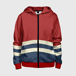 Толстовка на молнии детская Волны в море, цвет: 3D-красный