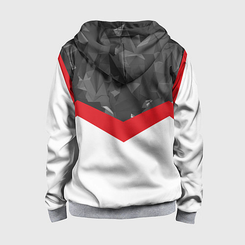 Детская толстовка на молнии Man United FC: Grey Polygons / 3D-Меланж – фото 2
