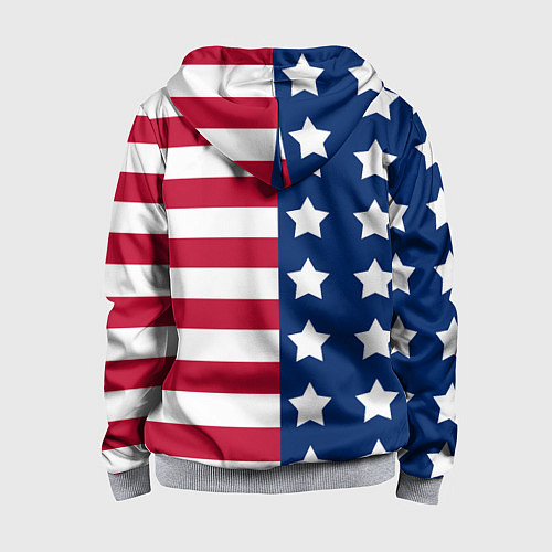 Детская толстовка на молнии USA Flag / 3D-Меланж – фото 2