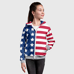 Толстовка на молнии детская USA Flag, цвет: 3D-меланж — фото 2