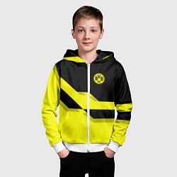 Толстовка на молнии детская BVB FC: Yellow style, цвет: 3D-белый — фото 2