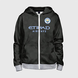 Толстовка на молнии детская Man City FC: Black 17/18, цвет: 3D-меланж