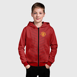 Толстовка на молнии детская Manchester United: Red Lines, цвет: 3D-красный — фото 2