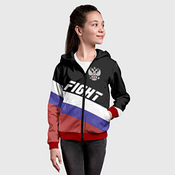 Толстовка на молнии детская Fight Russia, цвет: 3D-красный — фото 2
