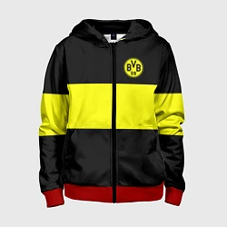 Толстовка на молнии детская Borussia 2018 Black and Yellow, цвет: 3D-красный