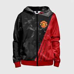 Толстовка на молнии детская FC Manchester United: Abstract, цвет: 3D-красный