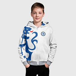 Толстовка на молнии детская FC Chelsea: White Lion, цвет: 3D-меланж — фото 2
