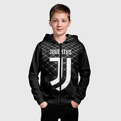 Толстовка на молнии детская FC Juventus: Black Lines, цвет: 3D-черный — фото 2