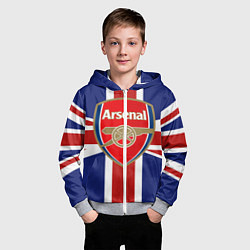 Толстовка на молнии детская FC Arsenal: England, цвет: 3D-меланж — фото 2
