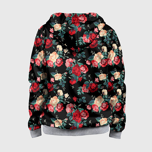 Детская толстовка на молнии Кустовые розы / 3D-Меланж – фото 2