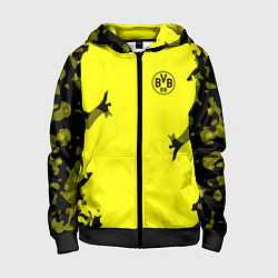 Толстовка на молнии детская FC Borussia Dortmund: Yellow Original, цвет: 3D-черный