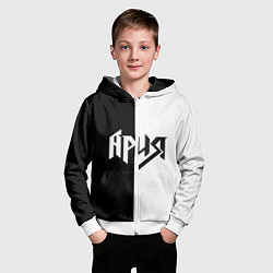 Толстовка на молнии детская Ария Ч/Б, цвет: 3D-белый — фото 2