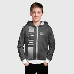 Толстовка на молнии детская Audi: Grey Sport, цвет: 3D-белый — фото 2