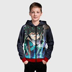 Толстовка на молнии детская My Hero Academia синий свет, цвет: 3D-красный — фото 2