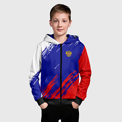 Толстовка на молнии детская RUSSIA SPORT, цвет: 3D-черный — фото 2