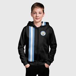 Толстовка на молнии детская Манчестер Сити, цвет: 3D-черный — фото 2