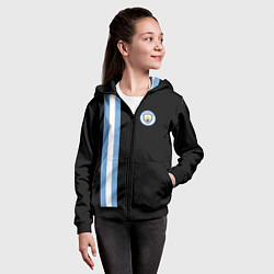 Толстовка на молнии детская Манчестер Сити, цвет: 3D-черный — фото 2