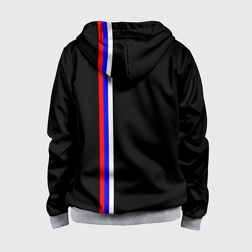 Детская толстовка на молнии Лента с гербом России / 3D-Меланж – фото 2