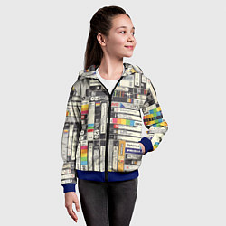 Толстовка на молнии детская VHS-кассеты, цвет: 3D-синий — фото 2