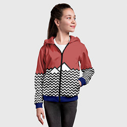 Толстовка на молнии детская Горы Твин Пикс, цвет: 3D-синий — фото 2