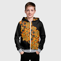 Толстовка на молнии детская Славянская роспись, цвет: 3D-меланж — фото 2