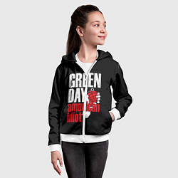 Толстовка на молнии детская Green Day: American Idiot, цвет: 3D-белый — фото 2