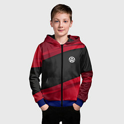 Толстовка на молнии детская Volkswagen: Red Sport, цвет: 3D-синий — фото 2