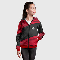 Толстовка на молнии детская Volkswagen: Red Sport, цвет: 3D-красный — фото 2