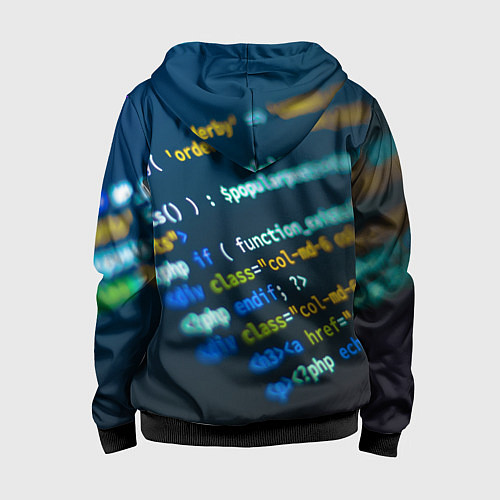 Детская толстовка на молнии Programming Collection / 3D-Черный – фото 2