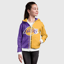 Толстовка на молнии детская NBA: LA Lakers, цвет: 3D-белый — фото 2
