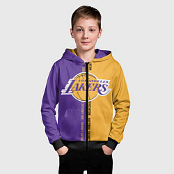 Толстовка на молнии детская NBA: LA Lakers, цвет: 3D-черный — фото 2