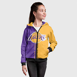Толстовка на молнии детская NBA: LA Lakers, цвет: 3D-черный — фото 2